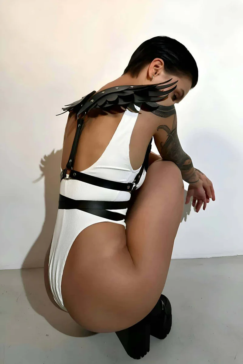Stylish and Sexy Underbust Waist Belt Harness with Wings - APFT1097