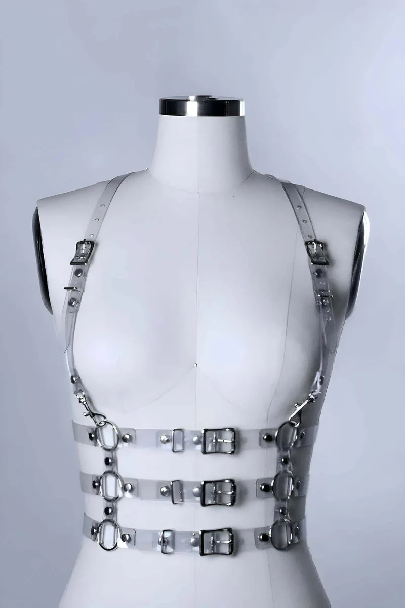 Transparent Body Harness, Adjustable PVC Fashion Straps