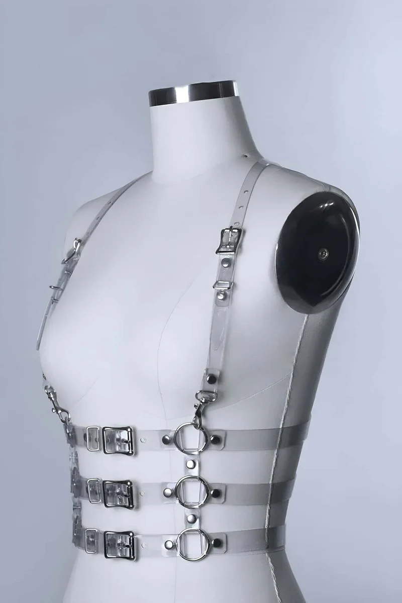 Transparent Body Harness, Adjustable PVC Fashion Straps