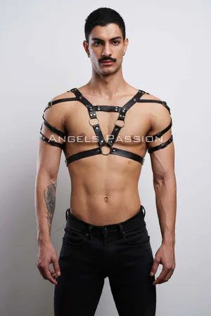 Men's Harness, Men's PartyWear, Leather Men's Party Dress Accessory - APFTM6