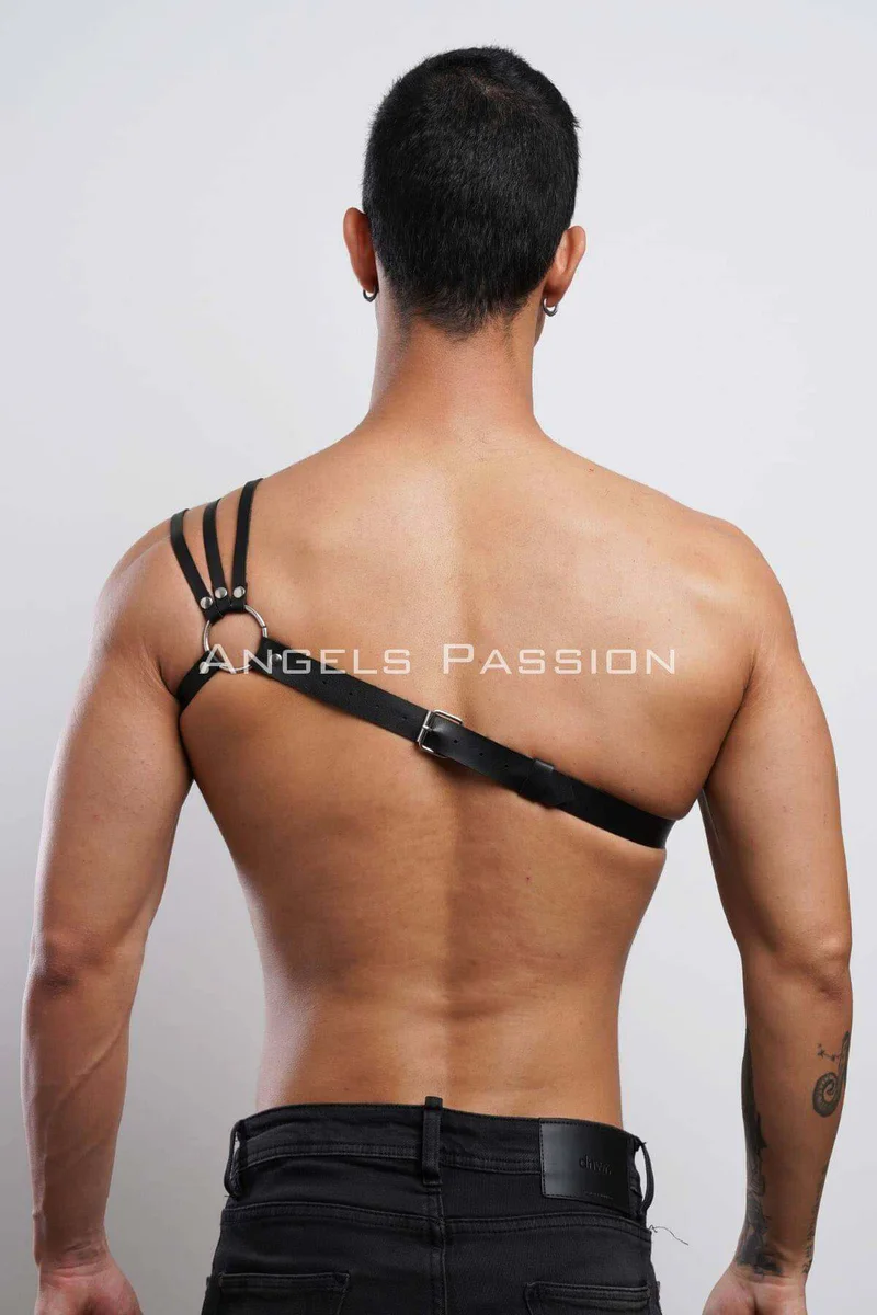Men's festival black faux leather