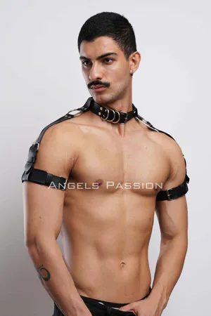 Stylish Men's Harness with Sleeve - Neck - and Shoulder Detail, Men's Partywear - APFTM90
