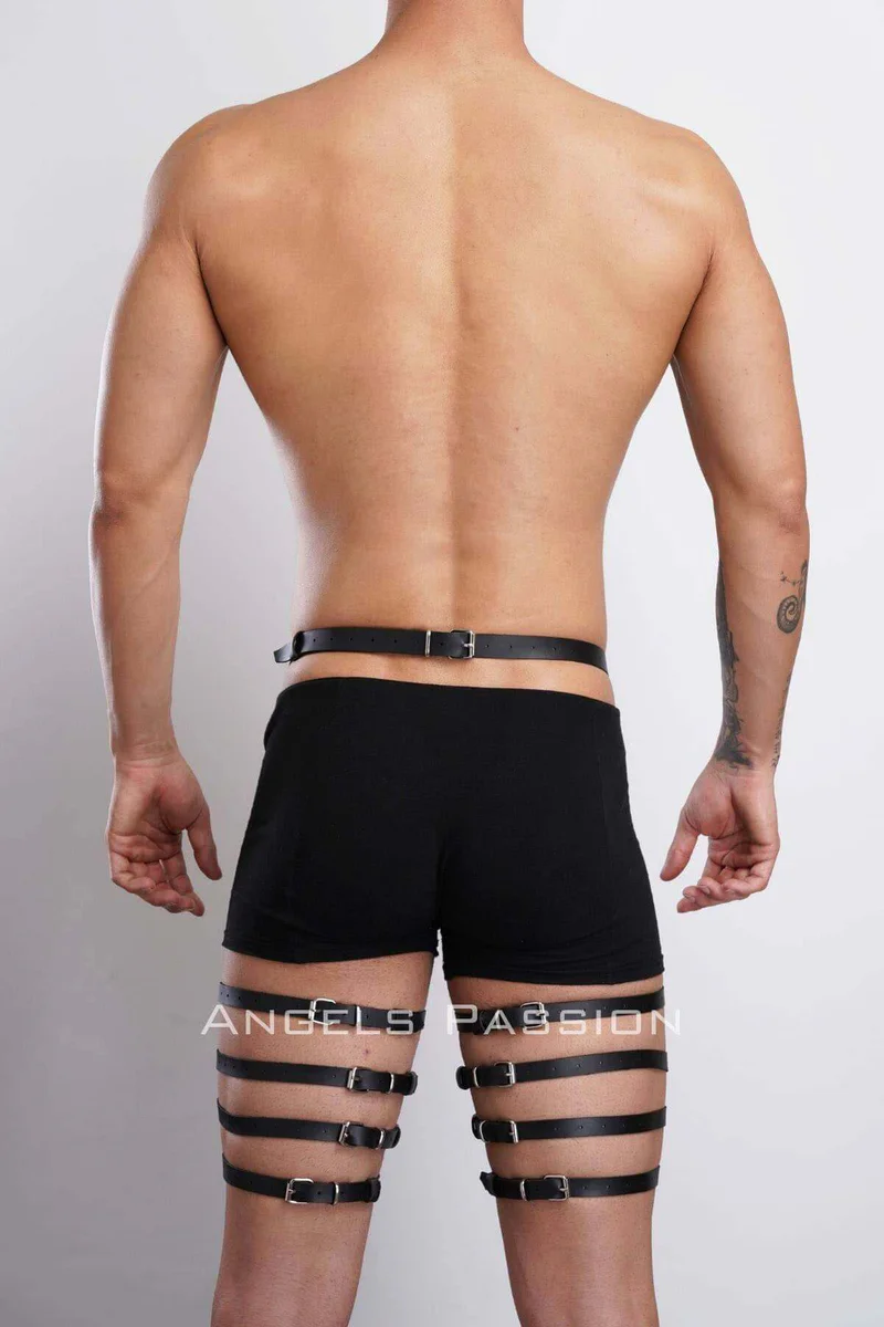 Garter thigh harness black festival
