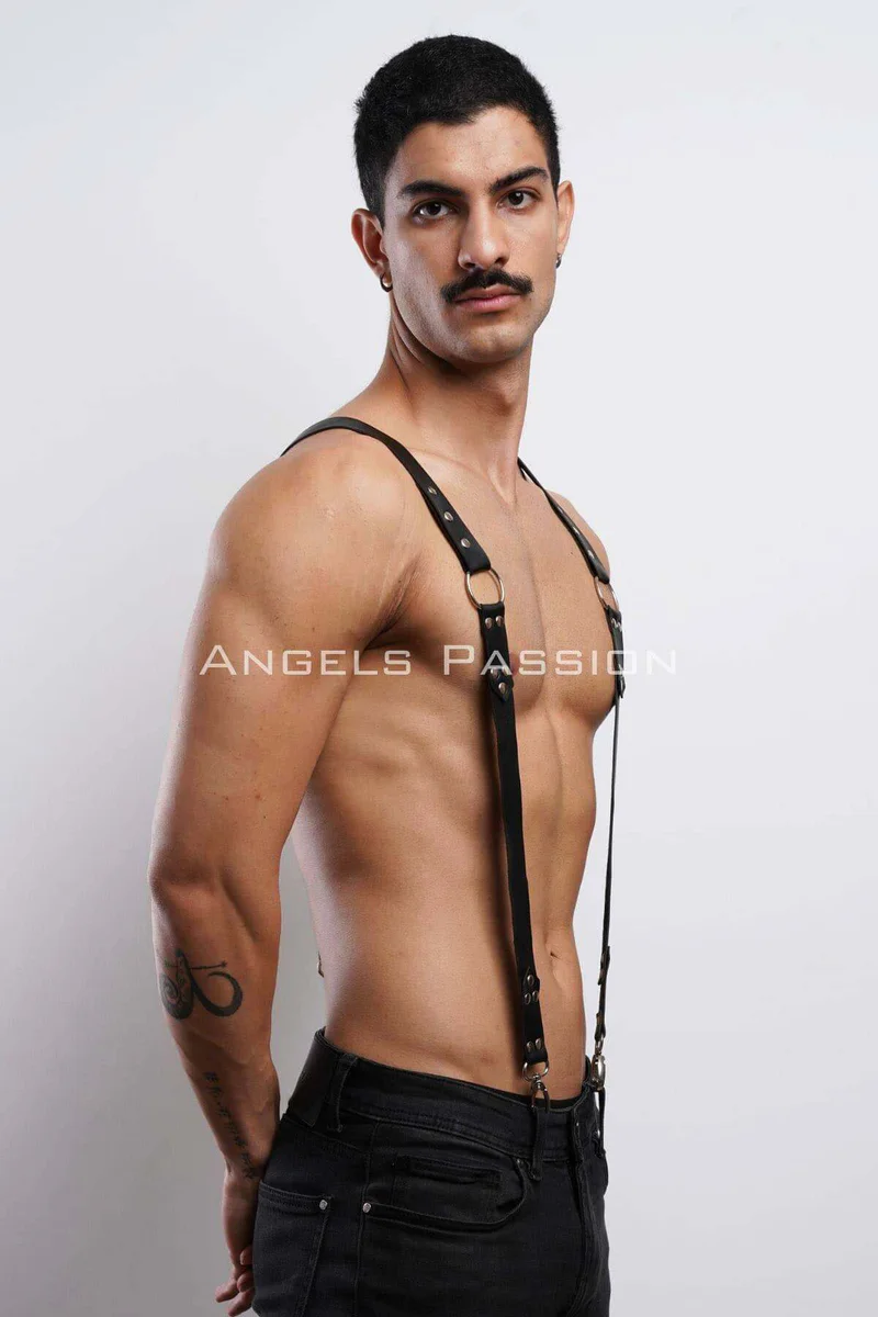 Black Suspender Harness Front