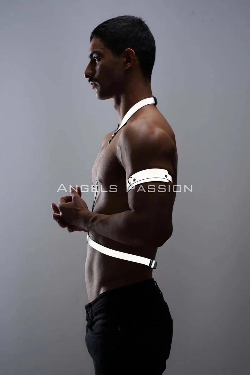 Reflective silver festival harness set with