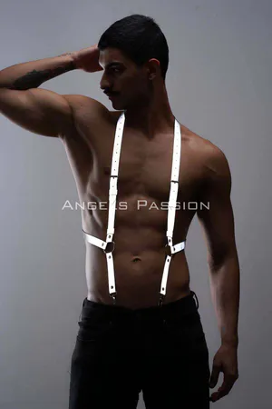 Reflective (Reflected in the Dark) Men's Trousers Suspender, Glowing Men's Belt APFTM29