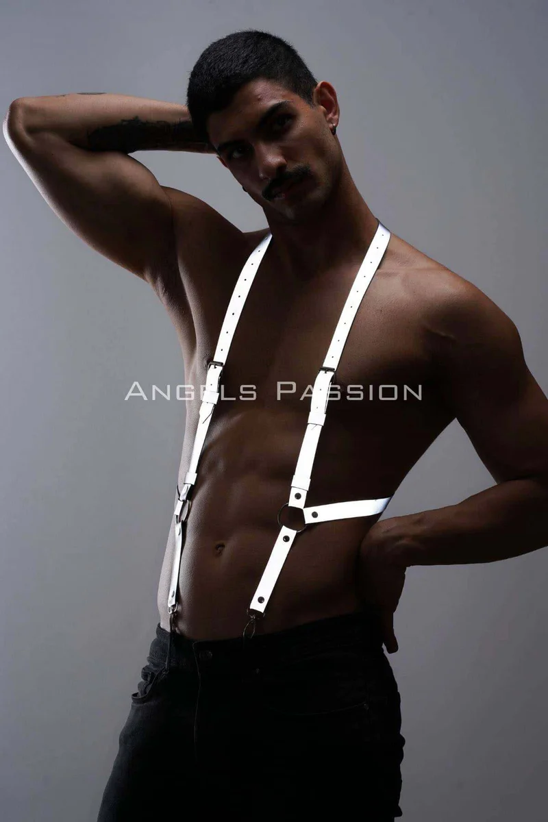 Reflective Body Harness Flat Lay Silver