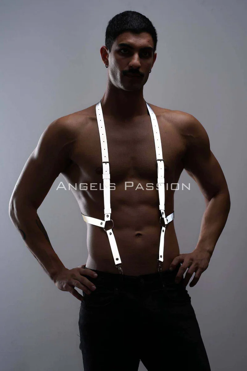 Reflective festival harness, silver