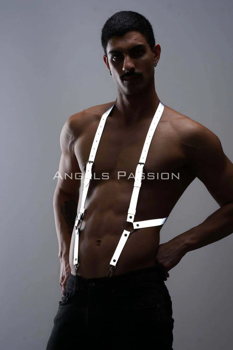 Reflective festival harness, silver
