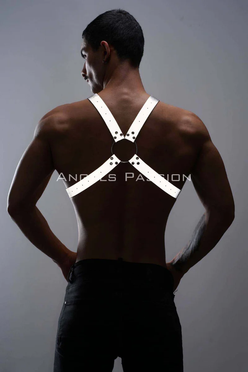 Reflective white chest harness