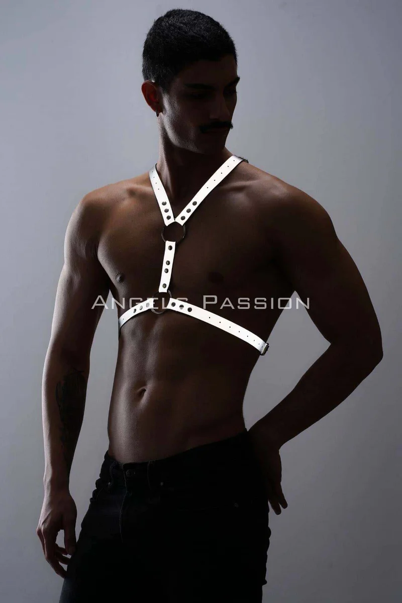 Reflective festival harness white