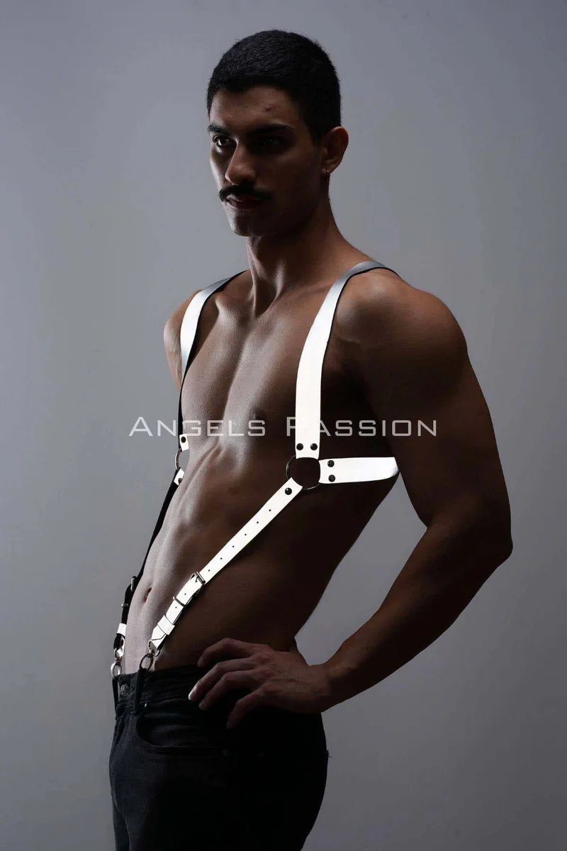 Reflective Suspenders Men Front View