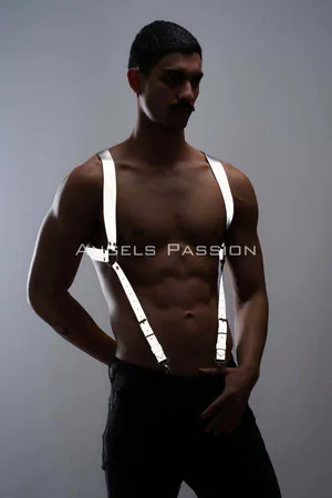Glow in the Dark (Reflective) Men's Trouser Suspenders, Men's Shoulder Belt - APFTM146