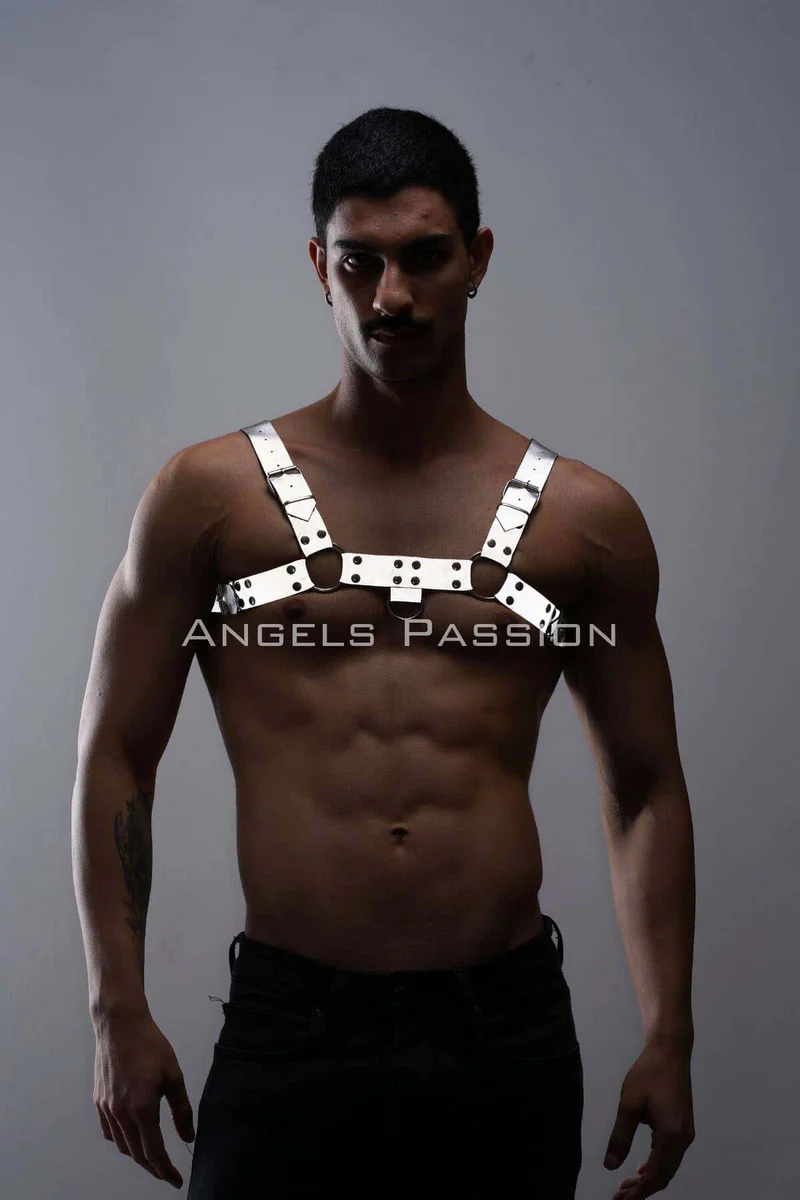 Reflective chest harness, silver