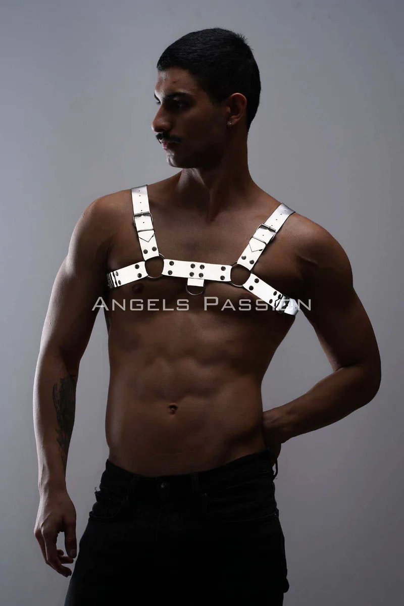 Silver Reflective Chest Harness Side View
