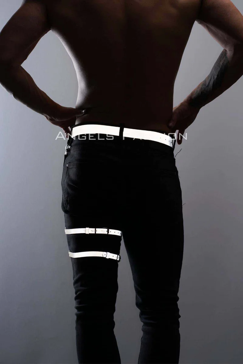 Reflective harness black leg straps with buckles