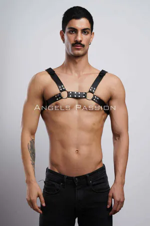 Men's Leather Fantasy Chest Harness - APFTM8