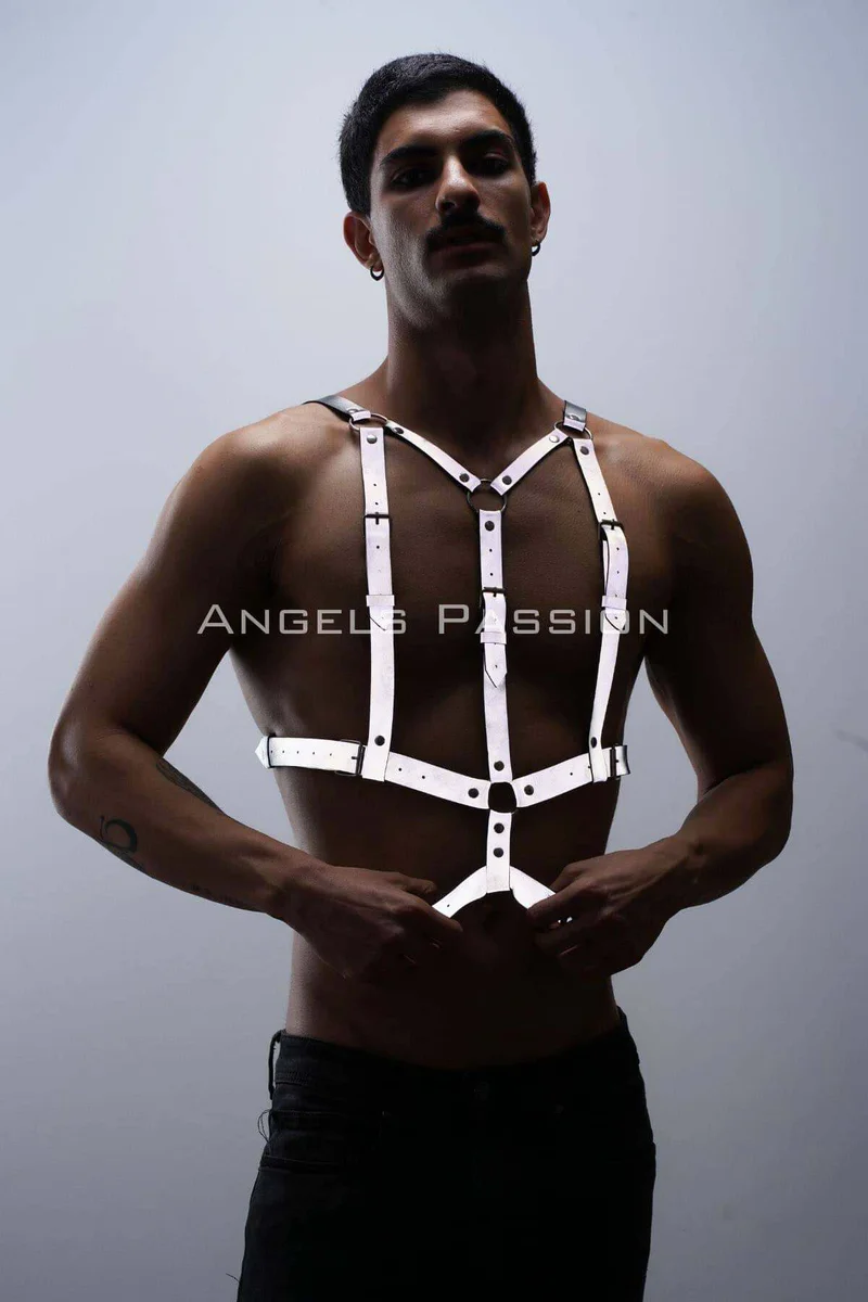 Reflective festival harness silver with adjustable
