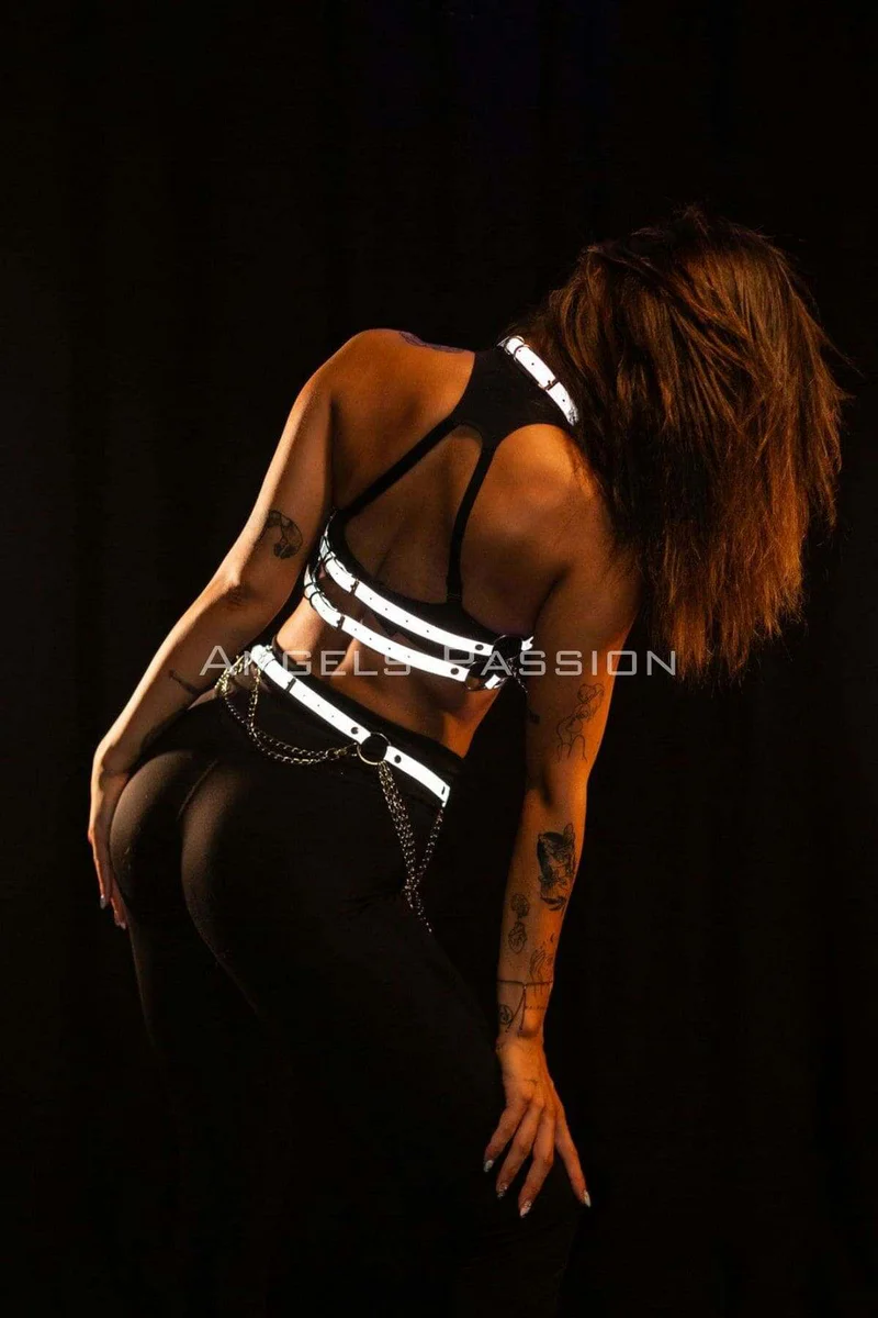 Reflective Chain Harness Set | Luminous Festival & Party Wear