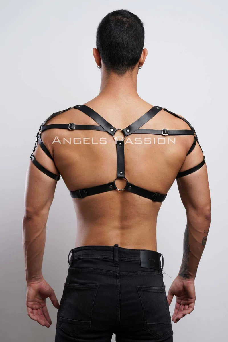 Black Harness Lingerie Back View