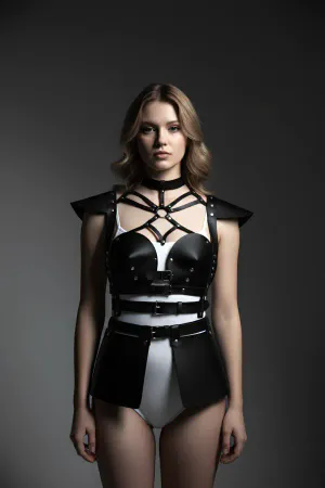 Leather Dress Harness, Leather Skirt and Chest Dress - APFT1371