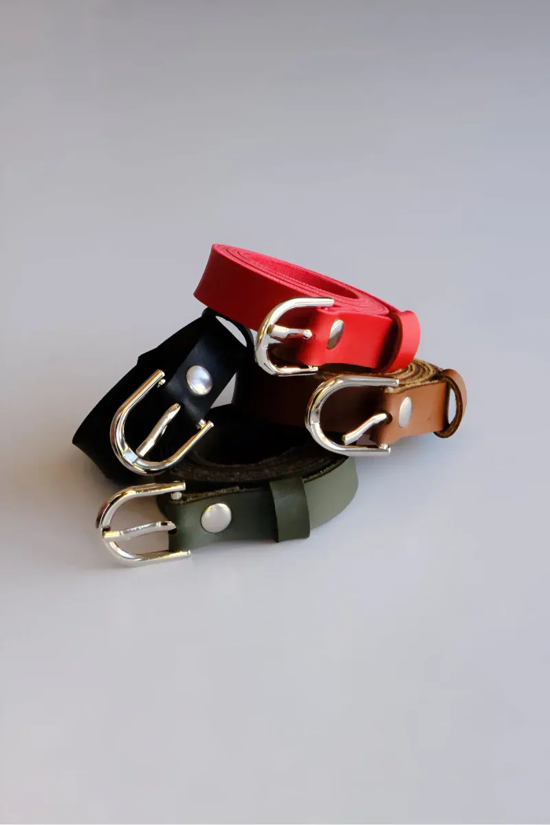 Faux Leather Belts black, red