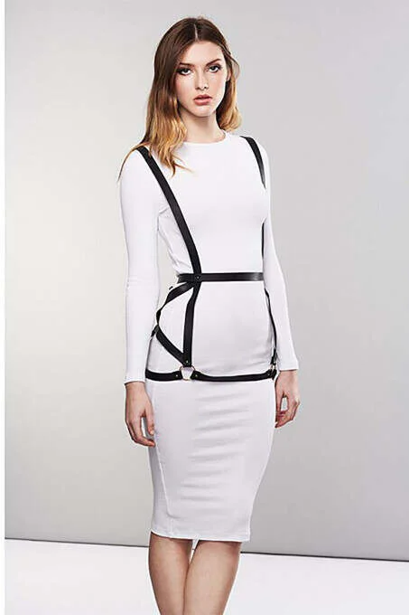 Adjustable Women's Faux Leather Body Harness Fashion Belt