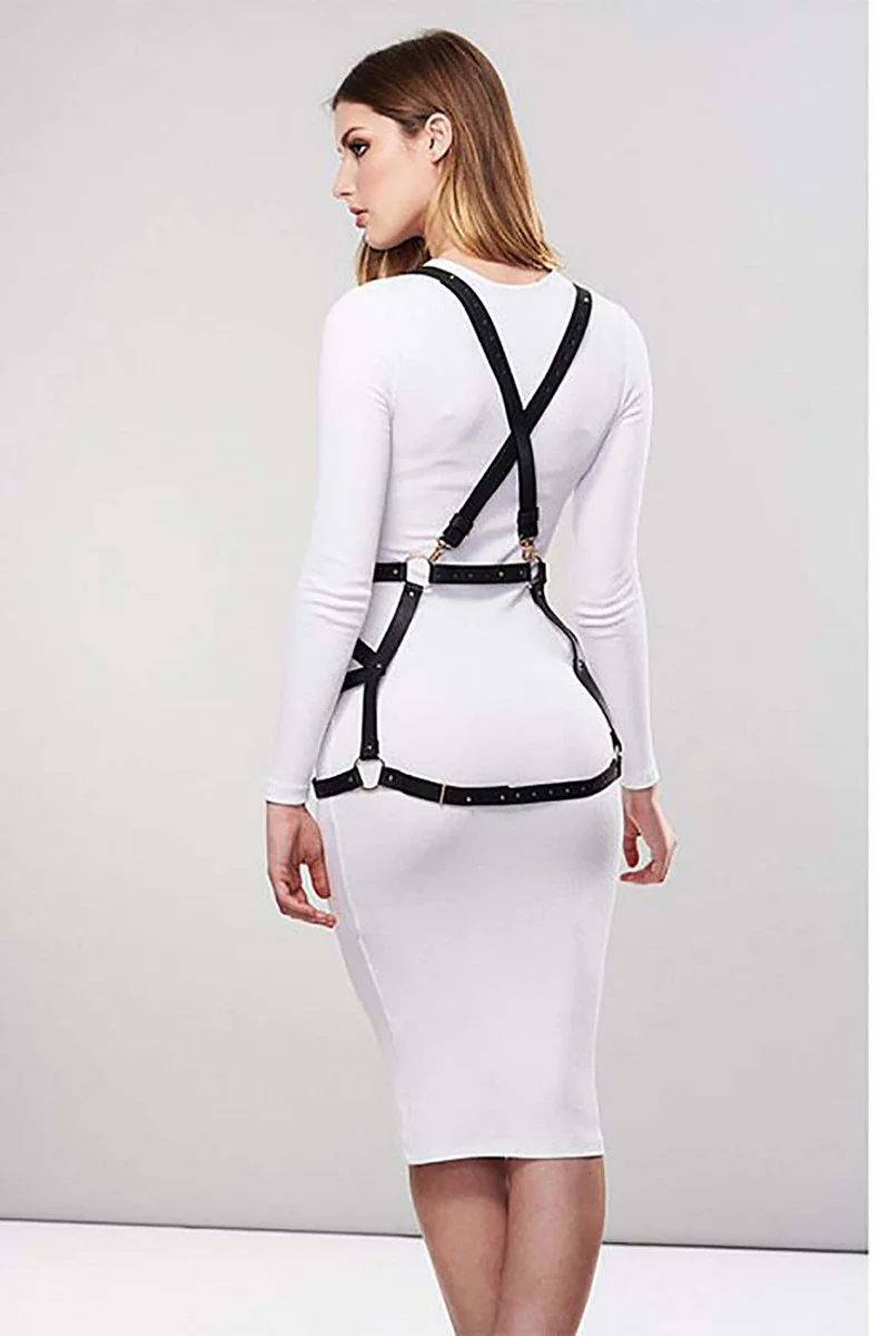 Adjustable Women's Faux Leather Body Harness Fashion Belt