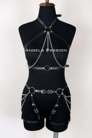 Leather Body Harness, Women's Leather Fancy Wear - APFT1084