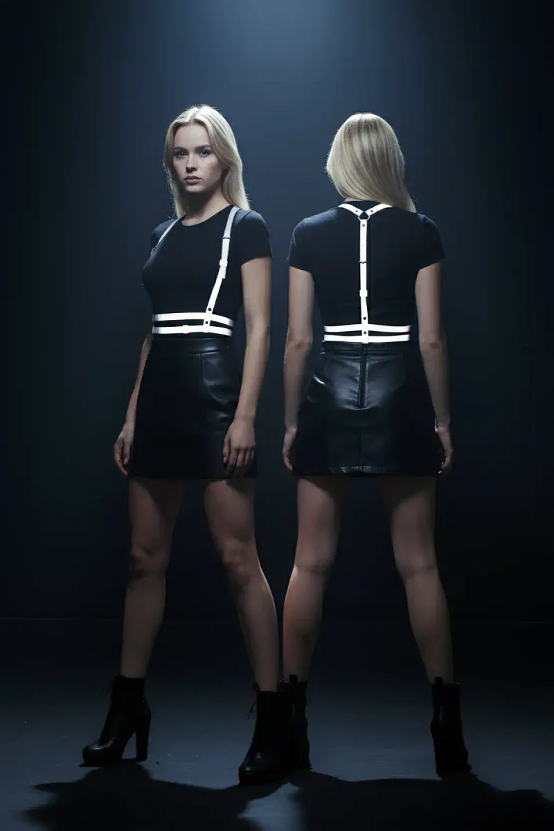 Reflective Chest Harness for Women - Adjustable Festival Accessory