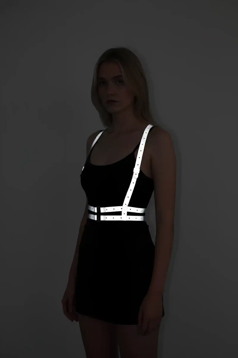Reflective Chest Harness for Women - Adjustable Festival Accessory
