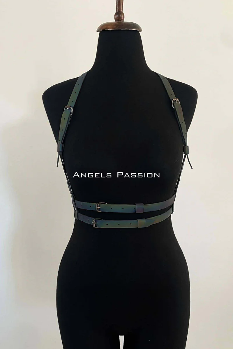 Reflective Harness Top – Iridescent Festival Rave Outfit Accent
