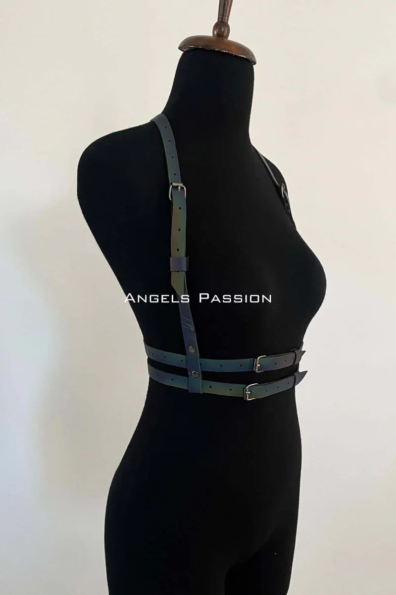 Reflective Harness Top – Iridescent Festival Rave Outfit Accent