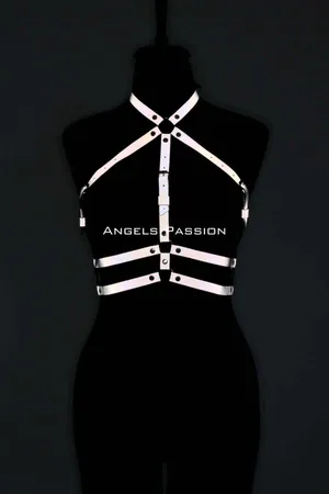 Reflective Chest Harness for Women - Dazzling Festival Rave Wear