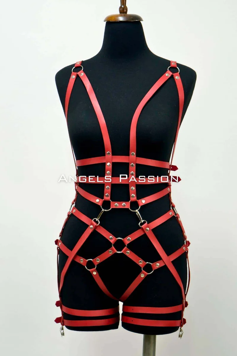 Faux Leather Body Harness - Adjustable Strap Fashion Accessory