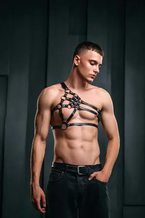 Men's One-Shoulder Leather Harness - APFTM224