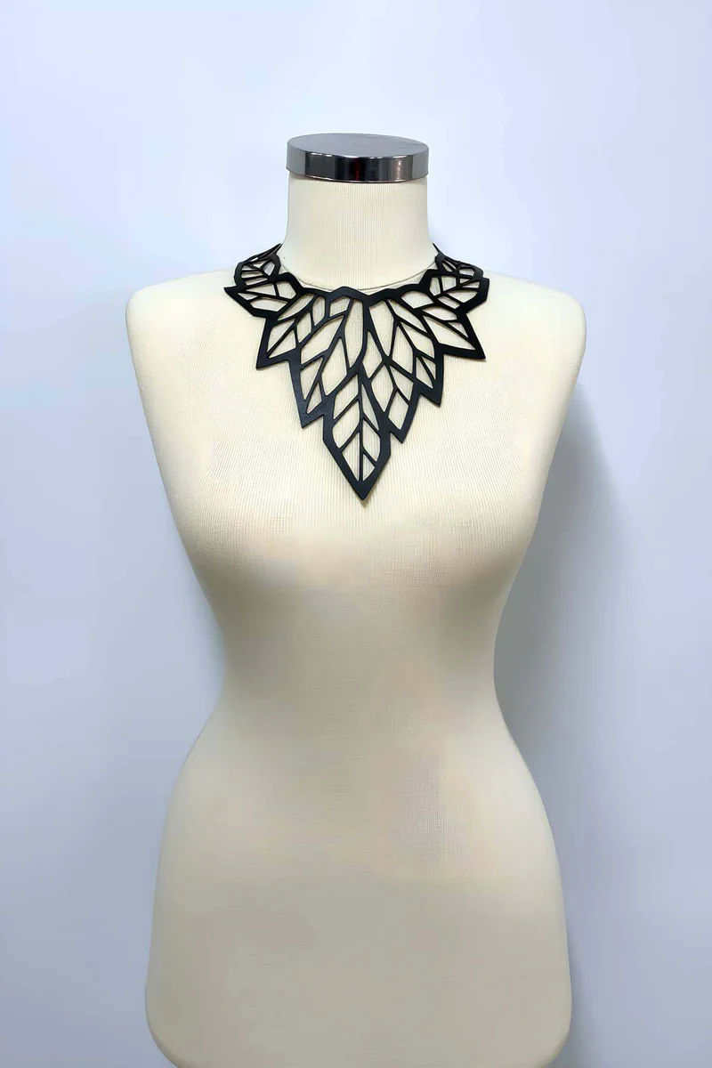 Statement Geometric Faux Leather Choker Necklace