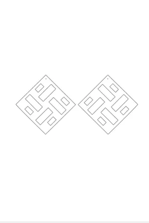 White Reflective Square Earrings, Stylish Laser Cut Earrings - APBJ012