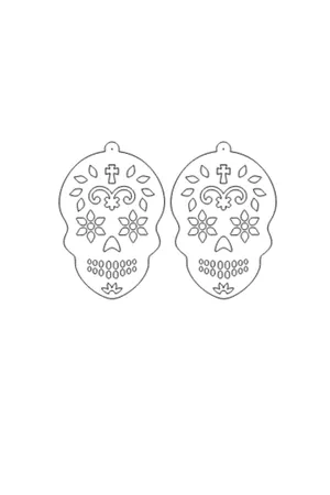 White Reflective Skull Gothic Earrings, Stylish Laser Cut Earrings - APBJ029