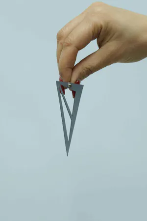 White Reflective Triangle Earrings, Stylish Laser Cut Earrings - APBJ002