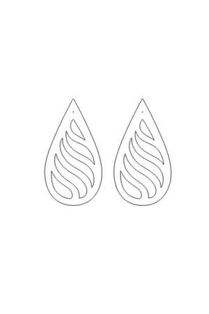 White Reflective Drop Earrings, Stylish Laser Cut Earrings - APBJ004