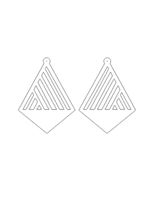 Black Triangle Earrings, Stylish Laser Cut Leather Earrings - APBJ007