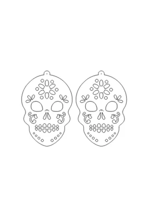Rainbow Reflective Skull Gothic Earrings, Stylish Laser Cut Earrings - APBJ018
