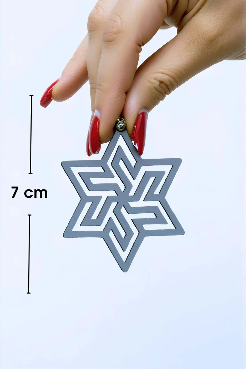 Gray abstract star earring geometric cut