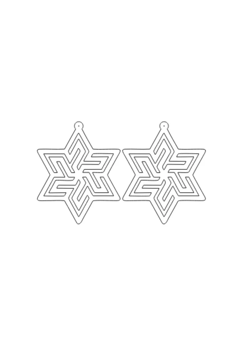 Geometric Star Earrings black cutout earrings showcasing the