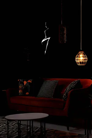 Reflective Female Figure Leather Wall Painting