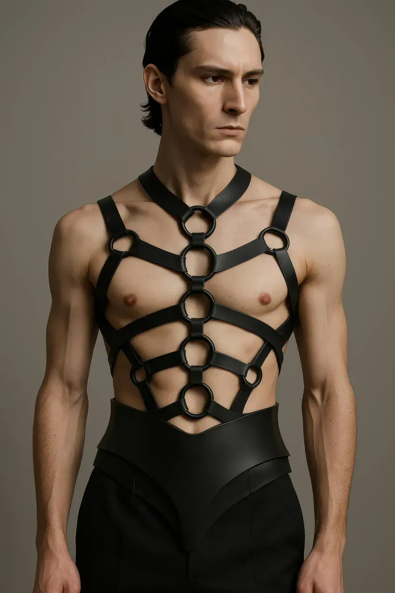 Black Faux Leather C