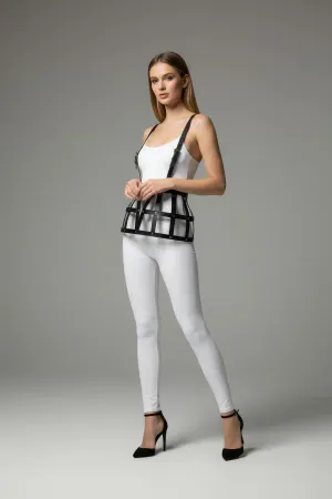 Leather Cage Skirt Harness – Unique Structured Waist Cinch