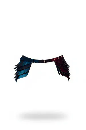 Iridescent Scale Waist Harness Belt Duochrome Faux Leather Armor Design