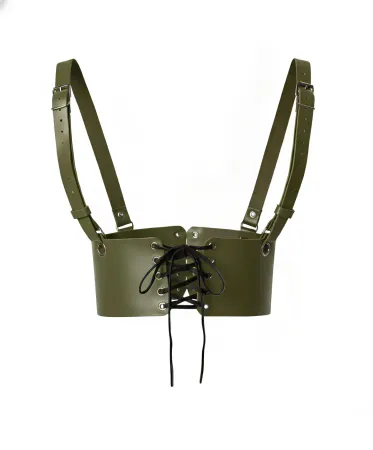 Khaki Women's Belt Lace-Up Corset Type Wide Waist Accessory - APFT1429